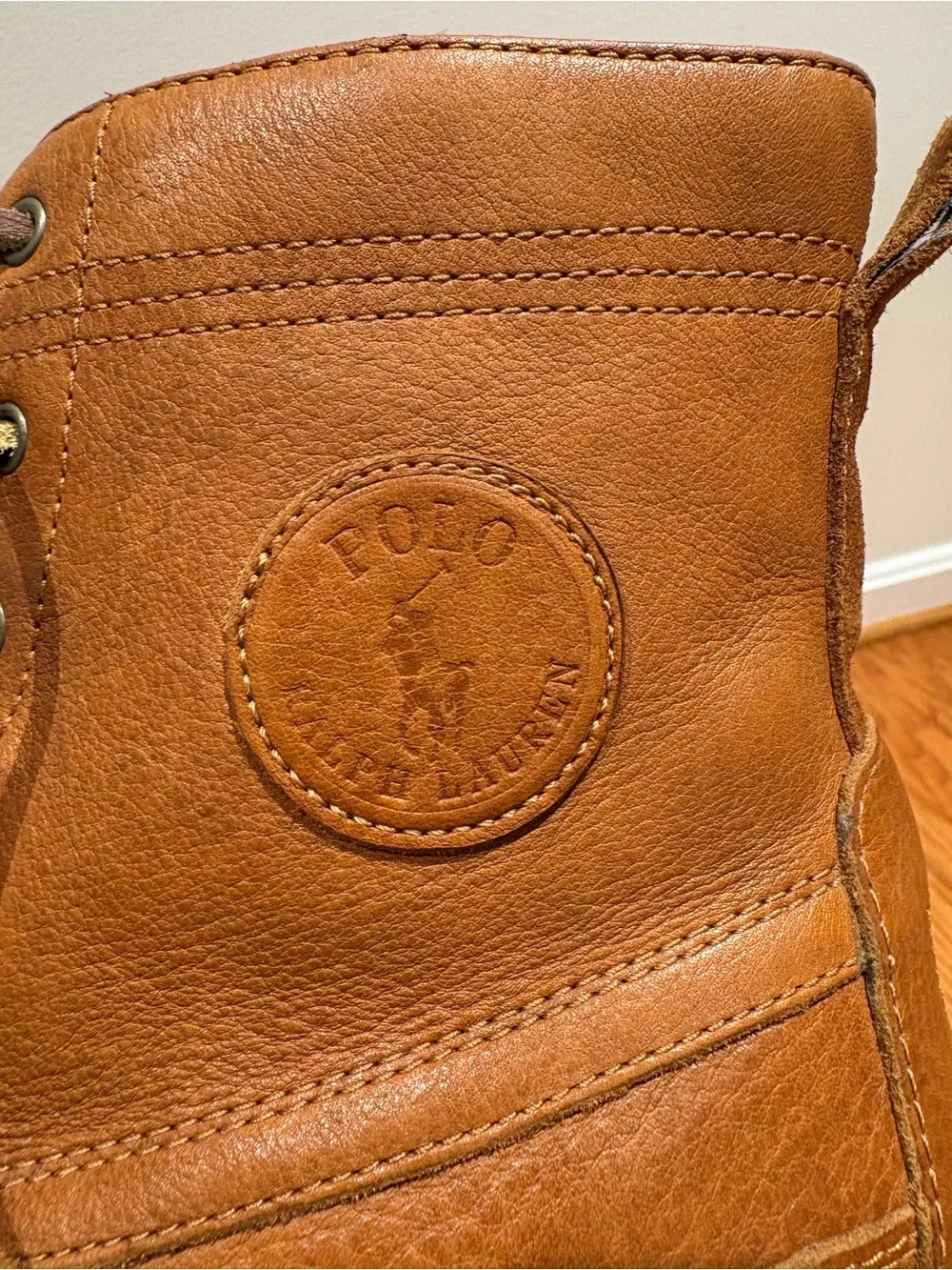 Polo Ralph Lauren Ranger Tumbled Leather Buckle Lug Sole Boots Mens Sz 9